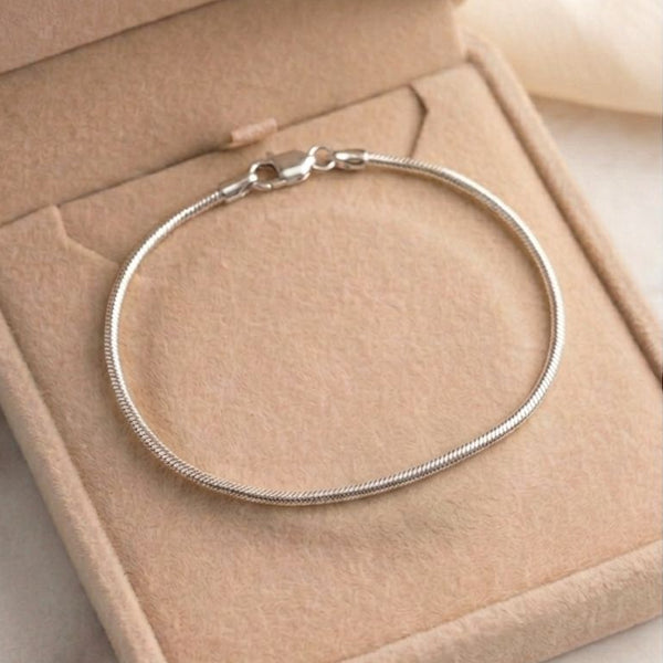 Pulseira Malha Snake Lisa Banhada em Prata 925